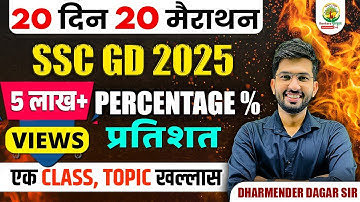 Complete Percentage in One Shot (प्रतिशत) | SSC GD Exam | 20 Din 20 Marathon | Dharmender Dagar Sir