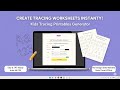 Kids Tracing Printables Generator (A4 PDF) | Create Alphabet Worksheets to Sell on Etsy & Amazon