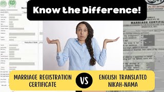 What is a Marriage Registration Certificate(MRC)? | MRC vs. Translated Nikah-Nama | Family Visa