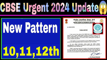 CBSE Urgent Update😱New Pattern official Circular 2023-24 Class-10 to 12