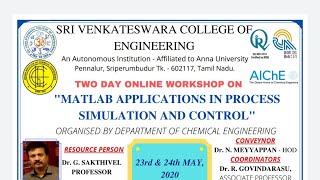 MATLAB APPLICATIONS IN PROCESS SIMULATION AND CONTROL Day 1