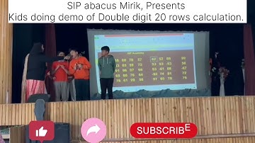 SIP abacus kids doing demo of Double digit 20 rows calculation.