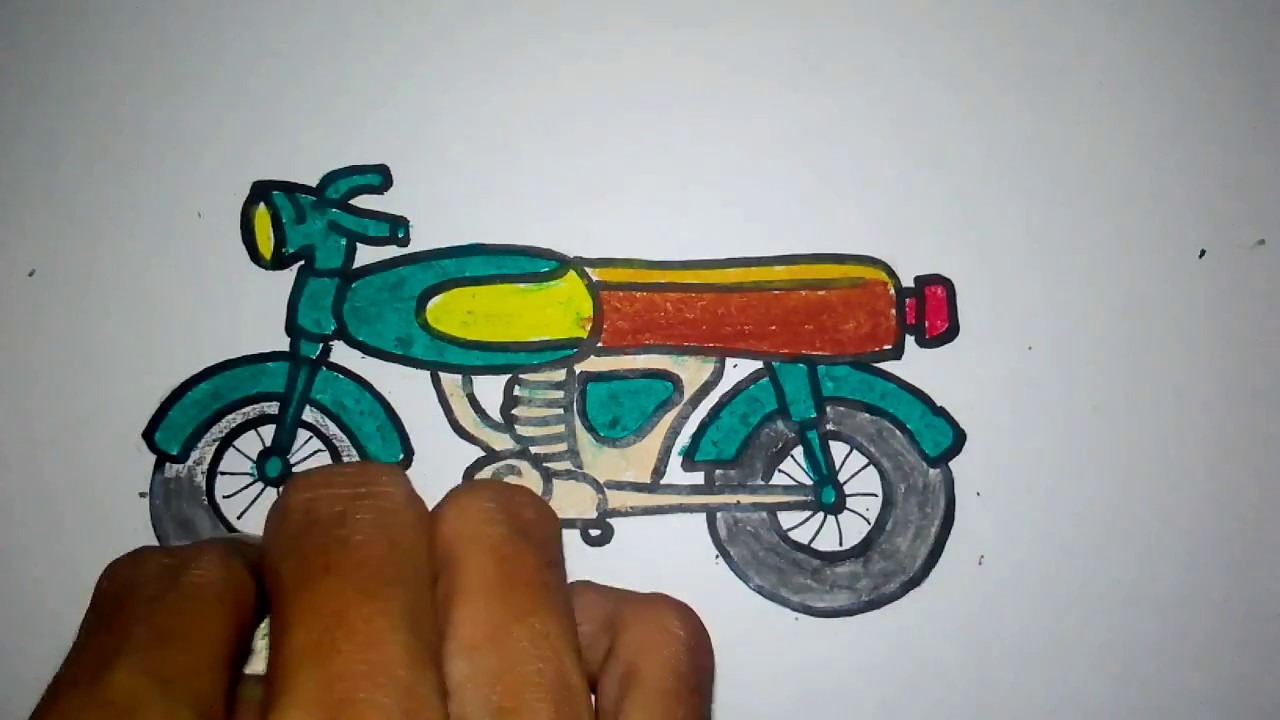 Gambar Sketsa Sepeda Motor Drag Terunik