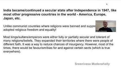 Part 2: Secularism - what, why, when and where with global and historical perspectives.