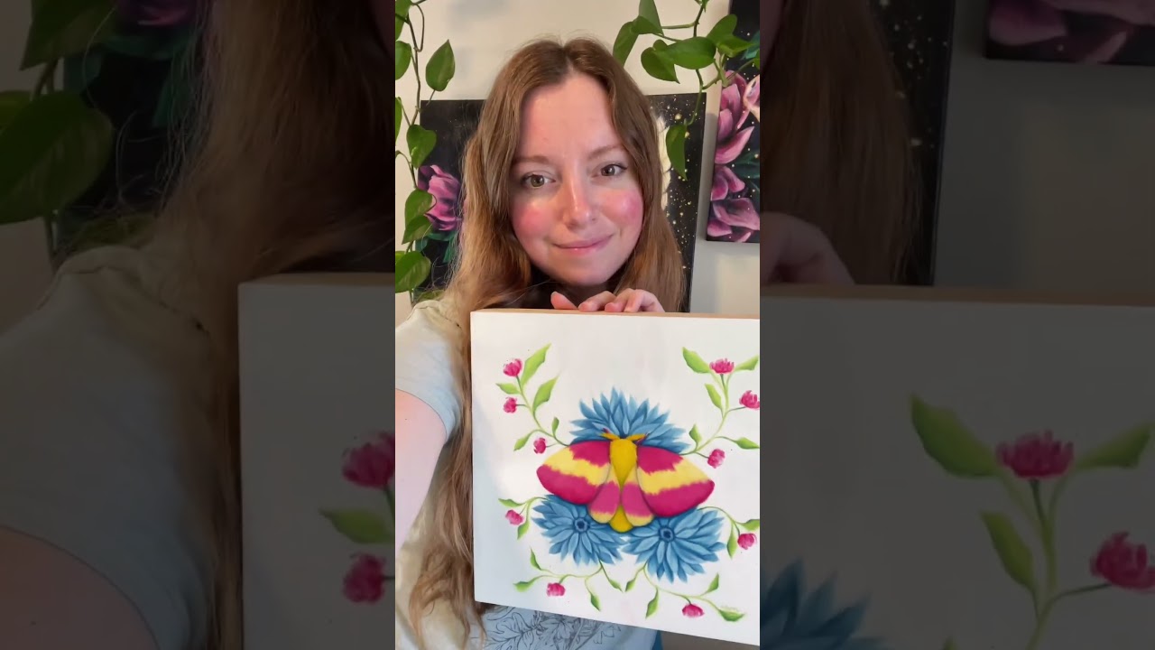 A moth painting 6 years ago VS today 💕🦋  See description for more.