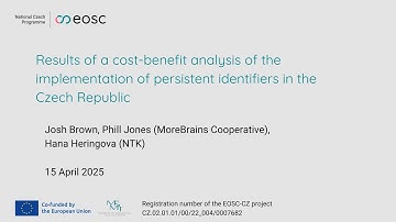 Results of a cost-benefit analysis of the implementation of persistent identifiers in the Czech Rep.