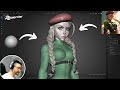 Stylized Cammy (Street Fighter) Sculpt – Real-Time Blender Workflow