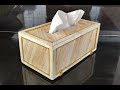 DIY . Tissue Box made from  Popsicle Sticks . tissue box crafts .Tempat Tisu Dari Stik Es Krim
