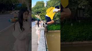 Perfect Timing or Total Fail?🥶☠️ #stunts #flip #parkour#freerunning #jillurvai001