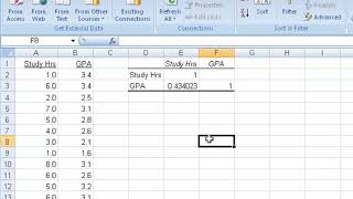 Statistics - Correlation Using Excel