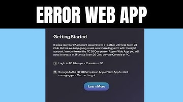 Web App NO CLUB Error || Your EA Account Doesn