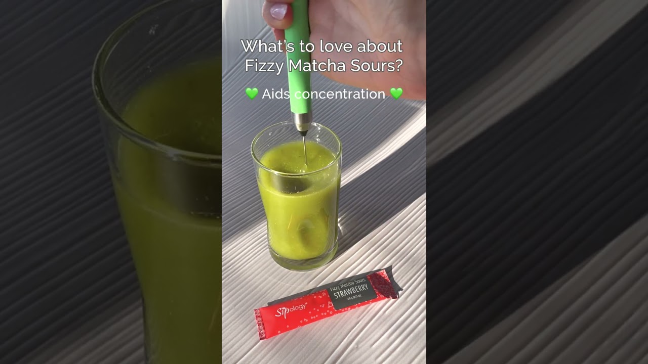 Strawberry Fizzy Matcha Sours