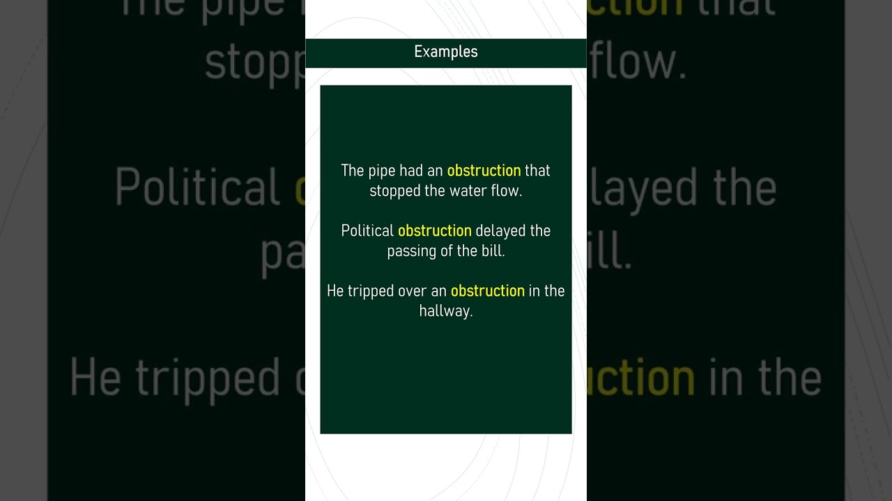 obstruction # Expand Your English Vocabulary