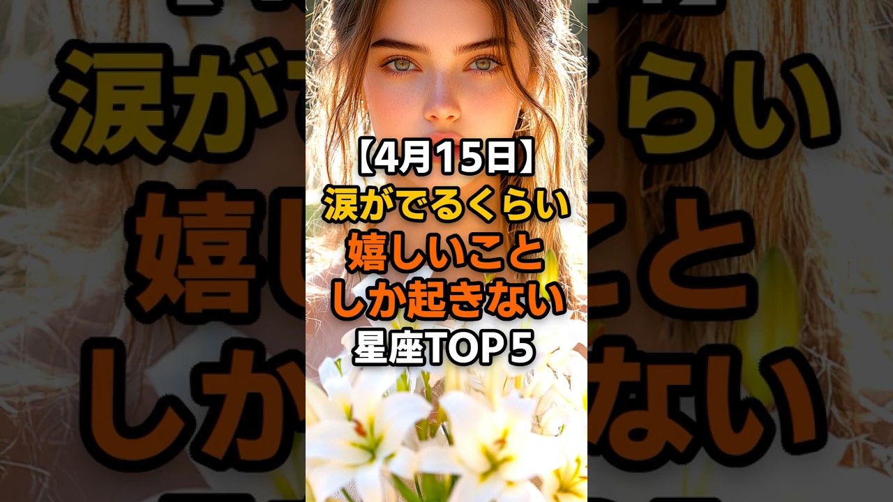 【4月15日】涙がでるくらい嬉しいことしか起きない星座TOP５