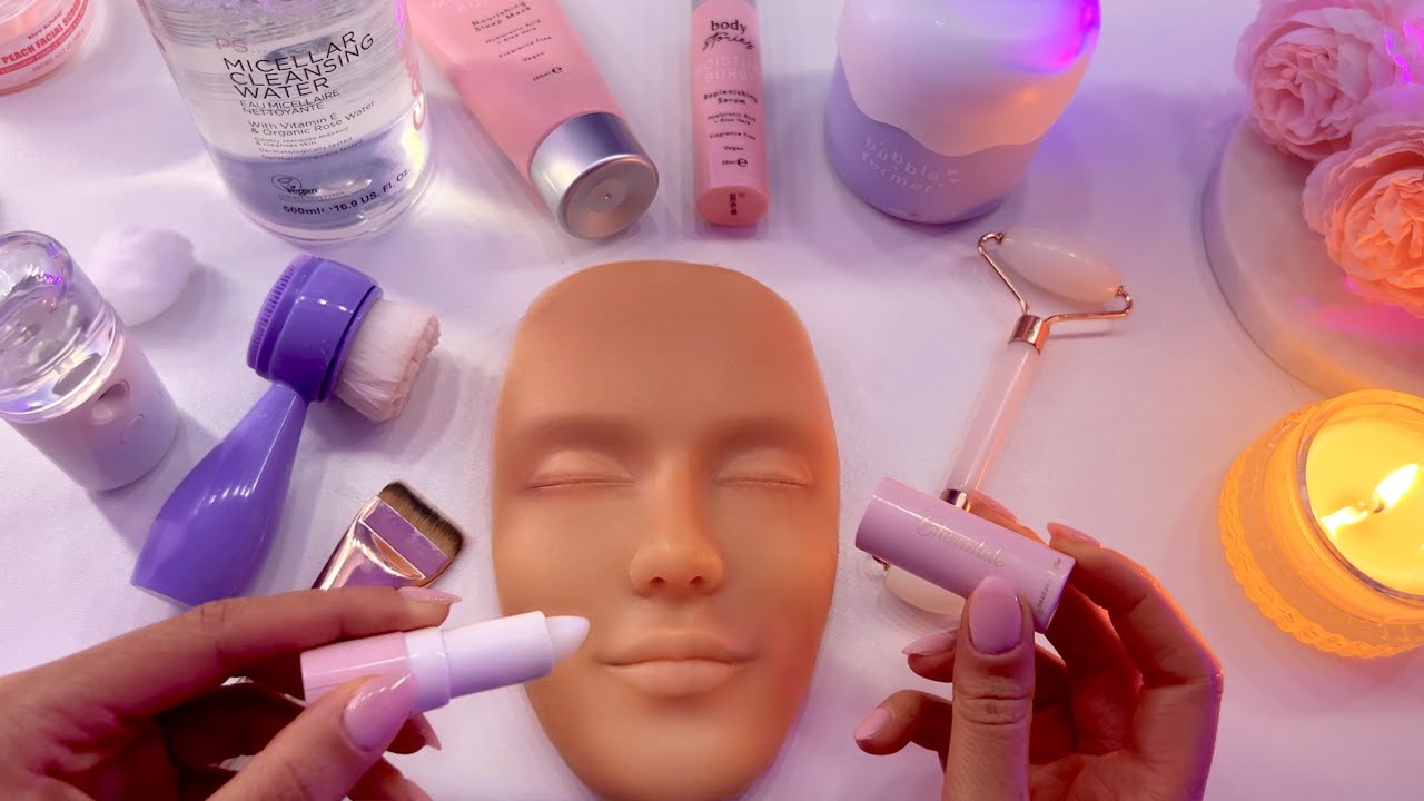 ASMR Skincare Facial on Mannequin  🫧 Soft Layered Skincare Sounds ☁️Tingly Triggers For Sleep 💫