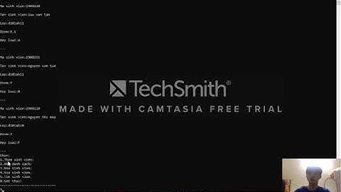 Video chạy kết quả code quản lý Sinh Viên