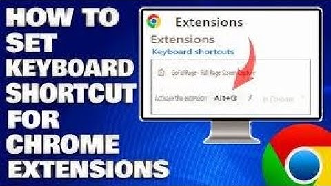 how to set keyboard shortcuts for chrome extensions?