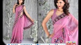 Homeshop18 - Designer Pink Georgette Saree By Aanya