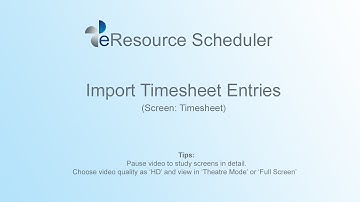 Import Timesheet Entries – eRS Resource Management Software