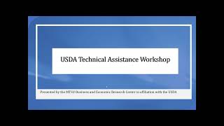 2022 USDA Technical Assistance Workshop - Part 1