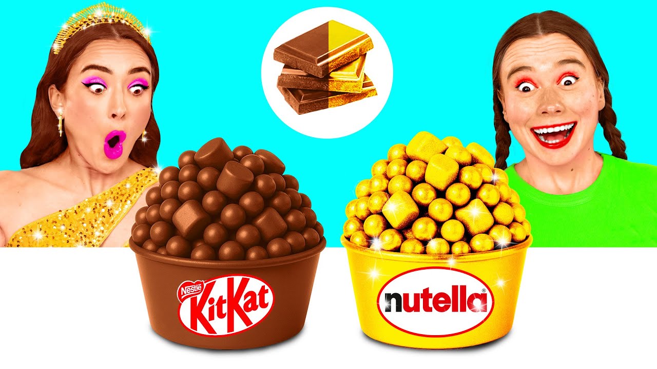 Челлендж. Шоколадная Еда vs Настоящая еда | Удивительные Лайфхаки с Едой от BaRaDa Challenge