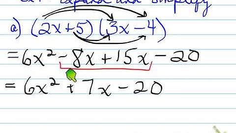 MCF3M -- 2.1 working with quadratic expressions