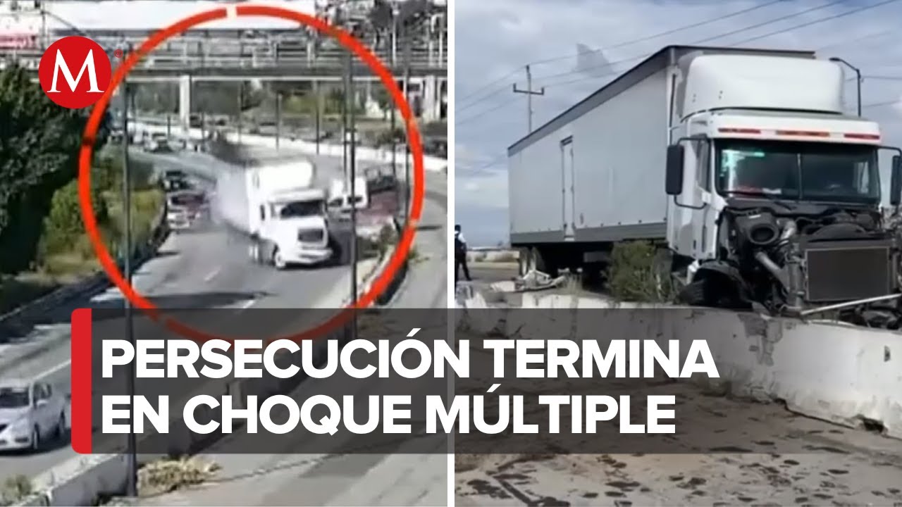 Robo de tráiler desató una persecución dejando dos detenidos en Puebla