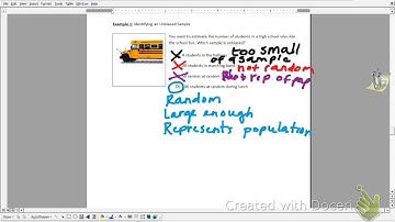 4.2a Determine Whether a Sample Represents Population