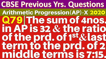 Q79 | The sum of four consecutive numbers in AP is 32 and the ratio of the product of the first and