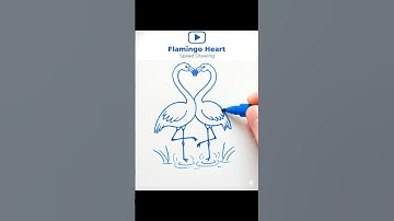 Flamingo Heart drawing #flamingodrawing #birddrawing #shorts #youtubeshorts #drawing #fypシ #viral