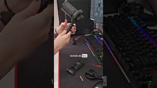 Microfone Condensador Gamer Preto Microfone RGB