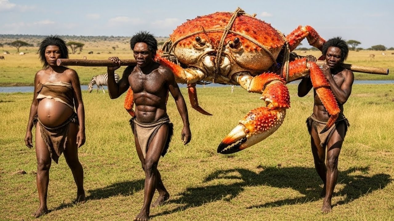 Life 2.1Million Years Ago: Homo habilis Ancestors VS Giant Crab Ancestors – The Deadliest Encounter