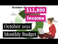 October 2021 Budget with Me | $12,800 Income | Annual Goals Check-In