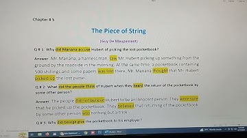 The Piece of String | Chapter 5 | Class 11 | Urdu Translation and Synonyms | Question Answers