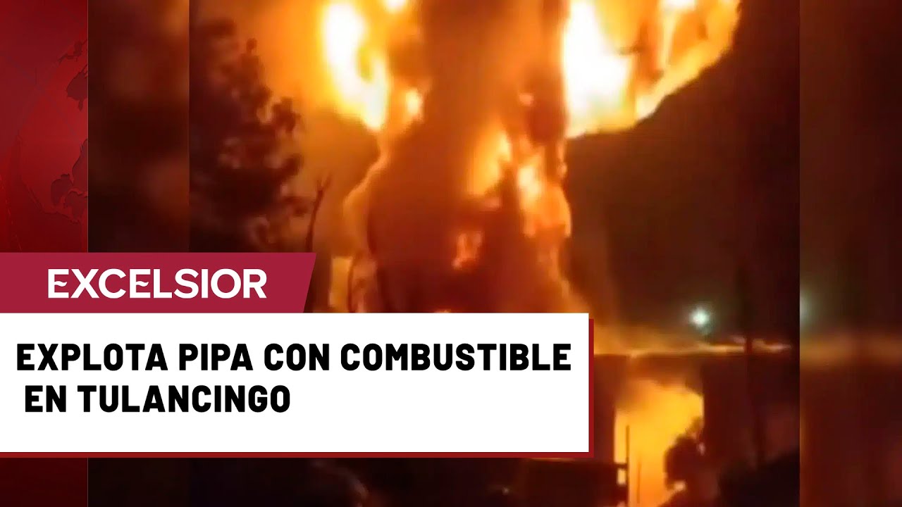 Pipa con combustible cae de puente y explota en la México-Tuxpan - YouTube