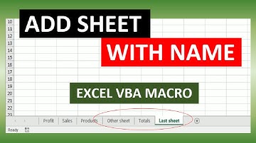 Add Sheet With Name Excel VBA Macro