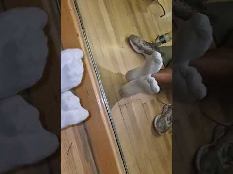 Reeking worn cheesy gym trainers ready to post