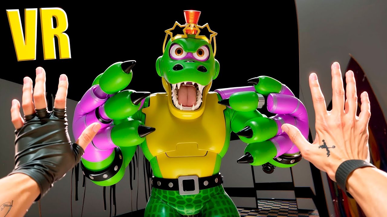 VR Аниматроники пугают охранника в Бонелаб FNAF COOP Bonelab Гига Монти защищает меня