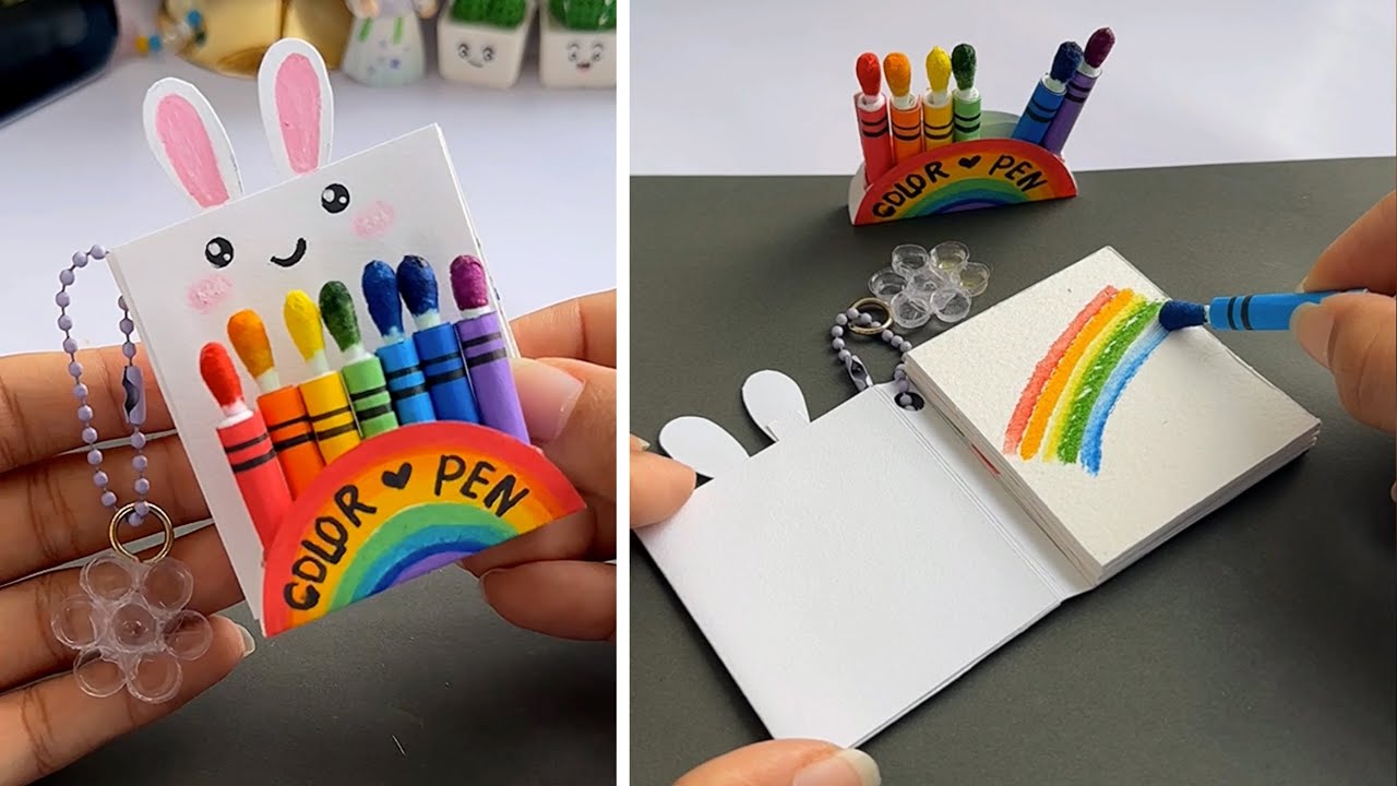 DIY miniature color pen🌈✨ | Easy paper craft | school project | miniature | Mukta Art & Craft 