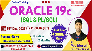 ORACLE 19c Online Training @ DURGASOFT