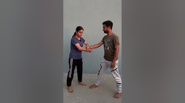 Hand grab self defence technique for girls #selfdefense  #njclan #youtube