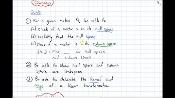 4.2 Null Space, Column Space, Kernel, and Range--Overview (Overview)