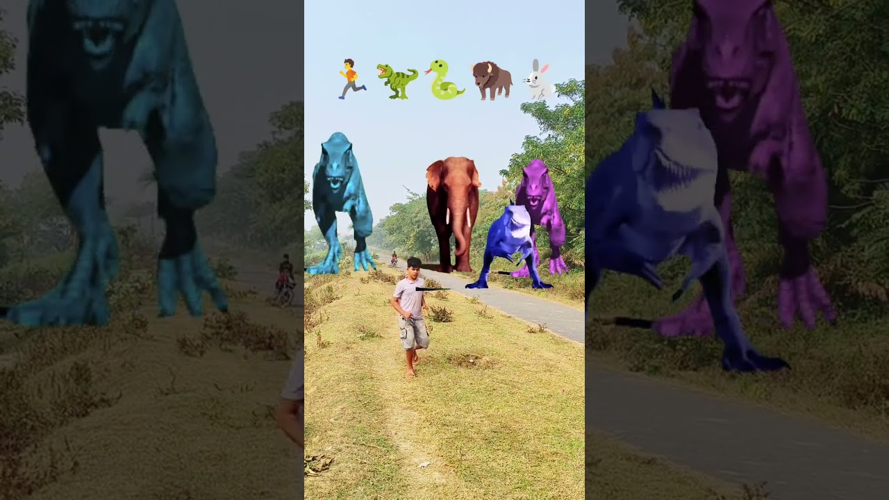 Big dinosaur chase T-rex chasingpart -225