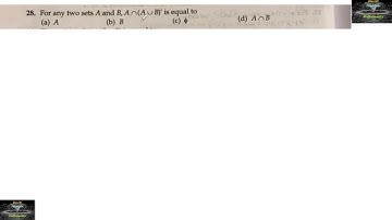 28 For any two sets A and B An(AuB)