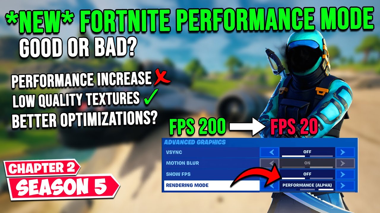 New Performance Mode In Fortnite Good Or Bad Fps Boost Fps Drops Fix Season 5 Youtube