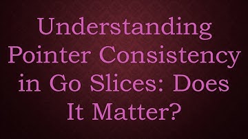 Understanding Pointer Consistency in Go Slices: Does It Matter?