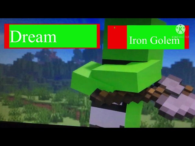 Dream VS Iron Golem with healthbars!