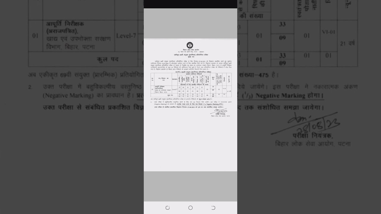 69 bpsc exam seat update