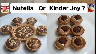 Nutella and Kinder Joy cheesecake tartlets ! 🎉🤩