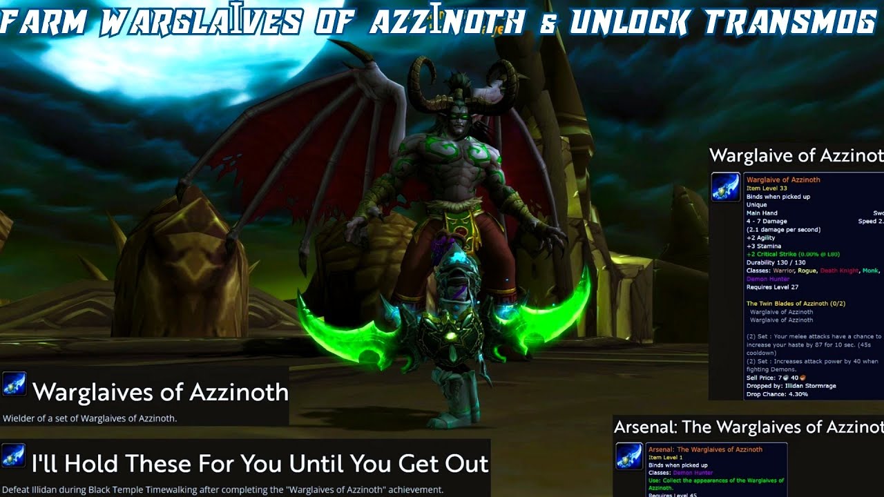 Farm Warglaives of Azzinoth & Unlock Transmog | Skip Bosses in Black